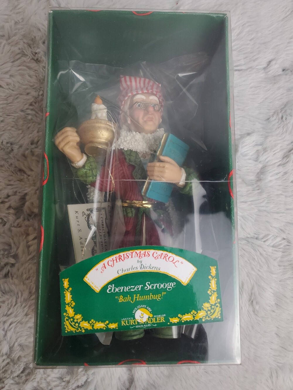 Kurt Adler A Christmas Carol Ornament Ebenezer Scrooge In Robe Ba Humbug! NOS
